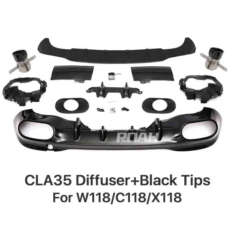 Mercedes Benz CLA45 CLA35 2019+ Rear Diffuser Bumper image 7