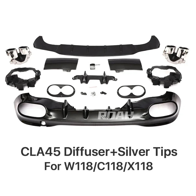 Mercedes Benz CLA45 CLA35 2019+ Rear Diffuser Bumper image 6