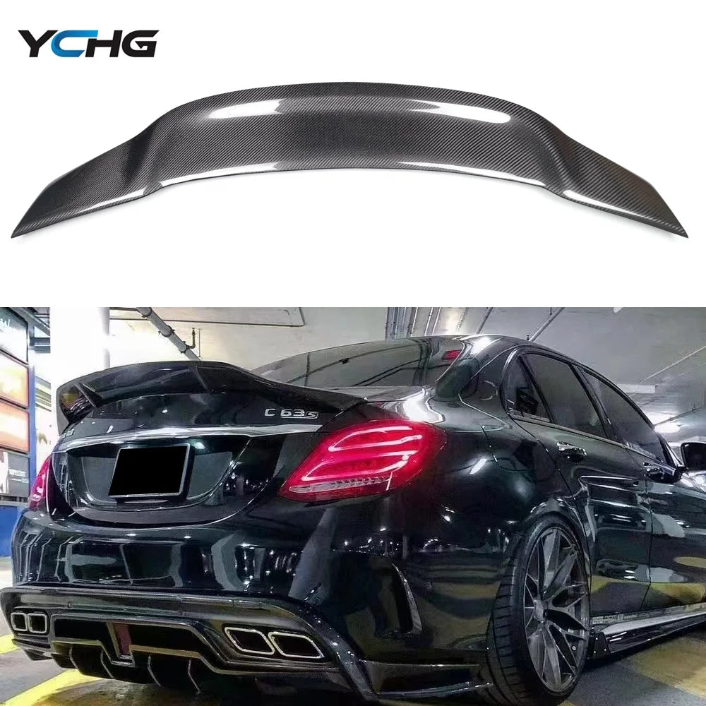 Carbon Fiber Rear Trunk Duck Spoiler for Mercedes C Class W205 4 Door 2015-2021 image 0