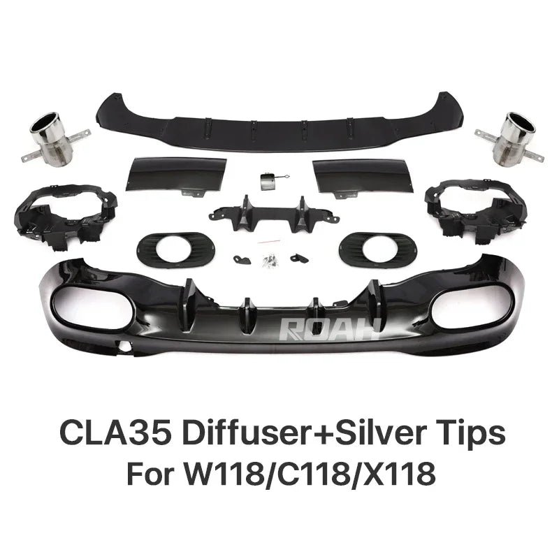 Mercedes Benz CLA45 CLA35 2019+ Rear Diffuser Bumper image 0