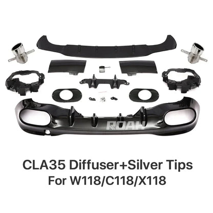 Mercedes Benz CLA45 CLA35 2019+ Rear Diffuser Bumper image 0