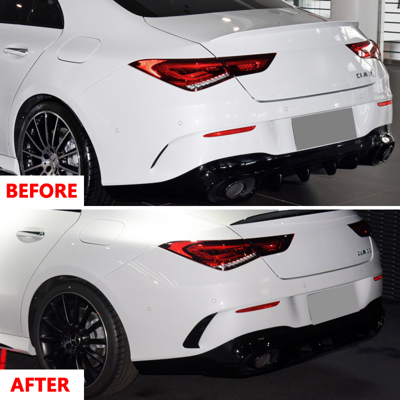 Car Rear Bumper Side Canards Splitter For Mercedes-Benz Accessories CLA C Class  image 5