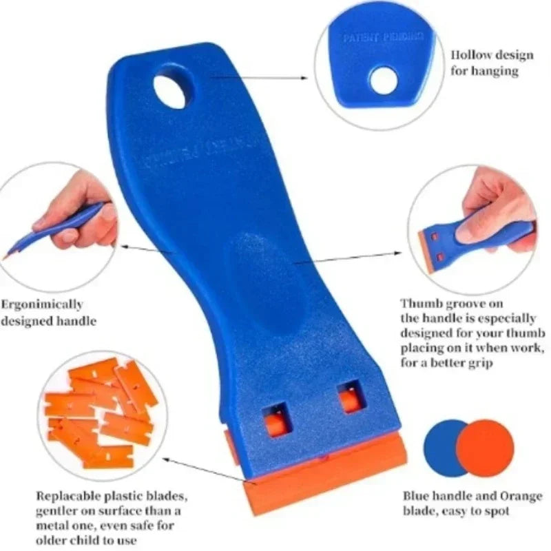 Car Residue Remover Scraper - Plastic Razor Blade Tool For Decals image 4