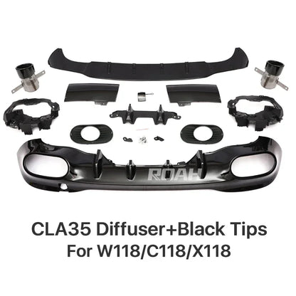 Mercedes Benz CLA45 CLA35 2019+ Rear Diffuser Bumper image 7